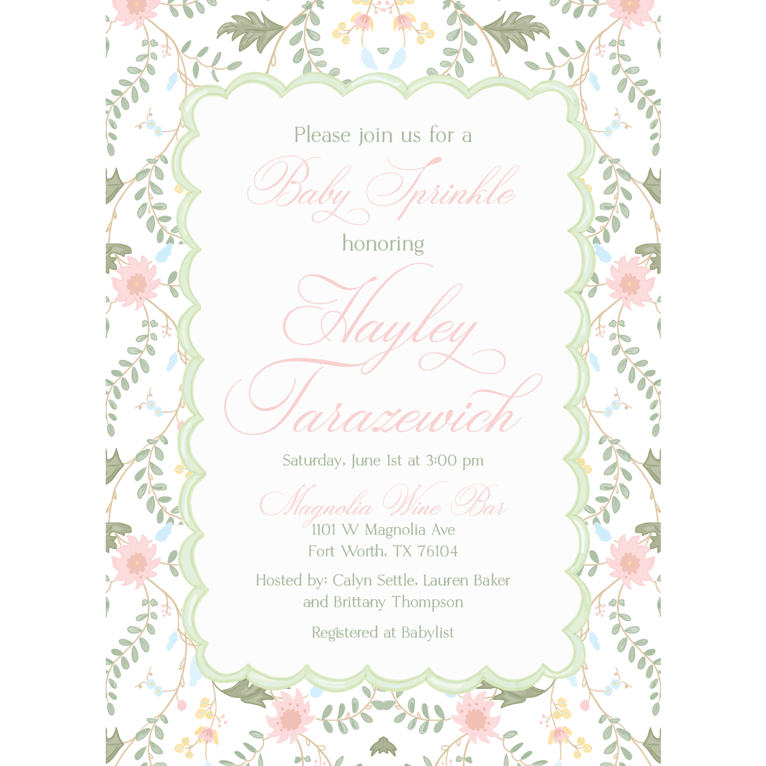 Neutral Spring Florals Invitation