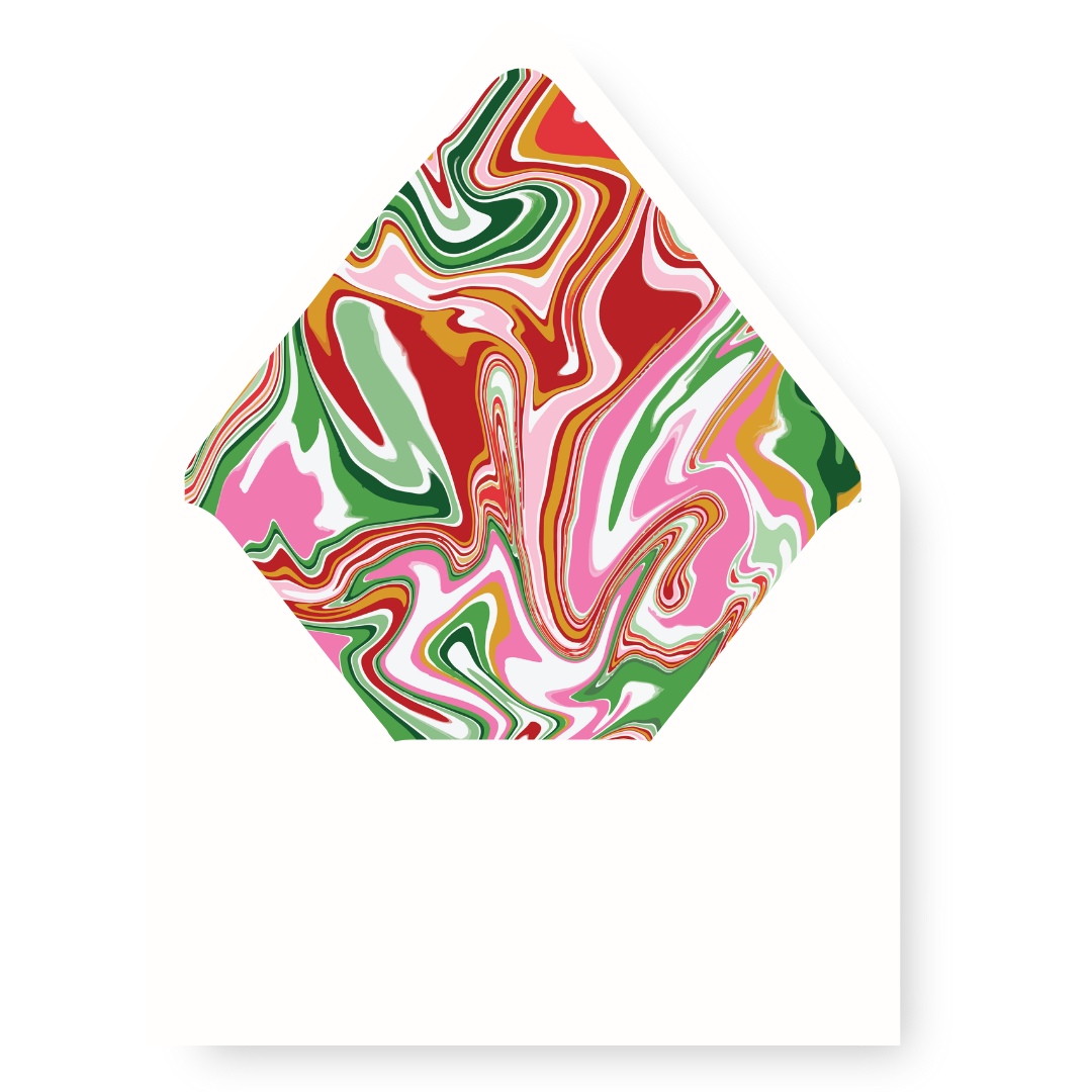 Bright Colors FUN Marble Christmas Card Liner