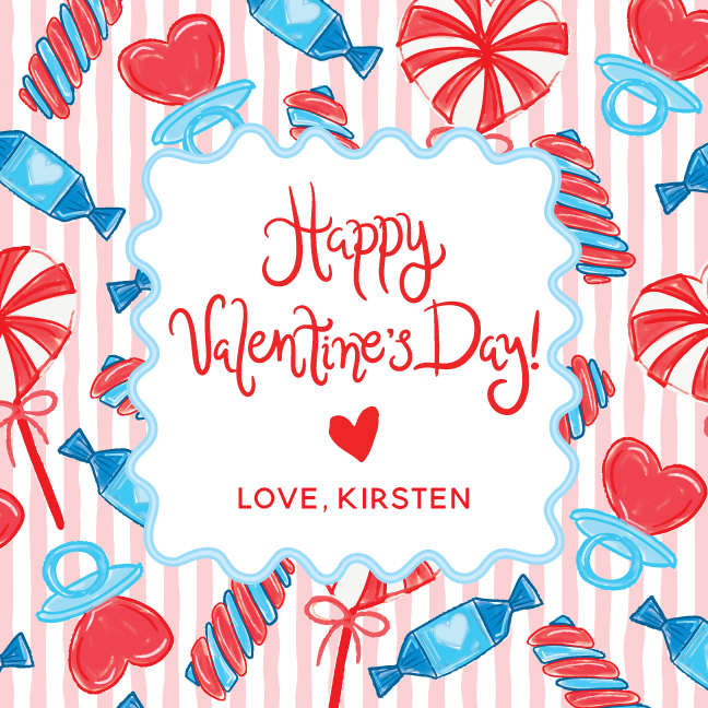 Valentine's Day Sweets Gift Tag - BLUE