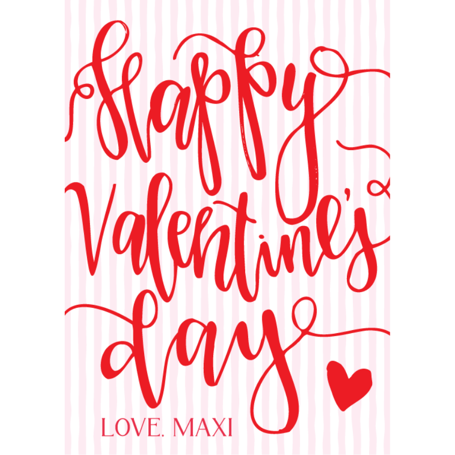 Pink Stripe Calligraphy Gift Tag