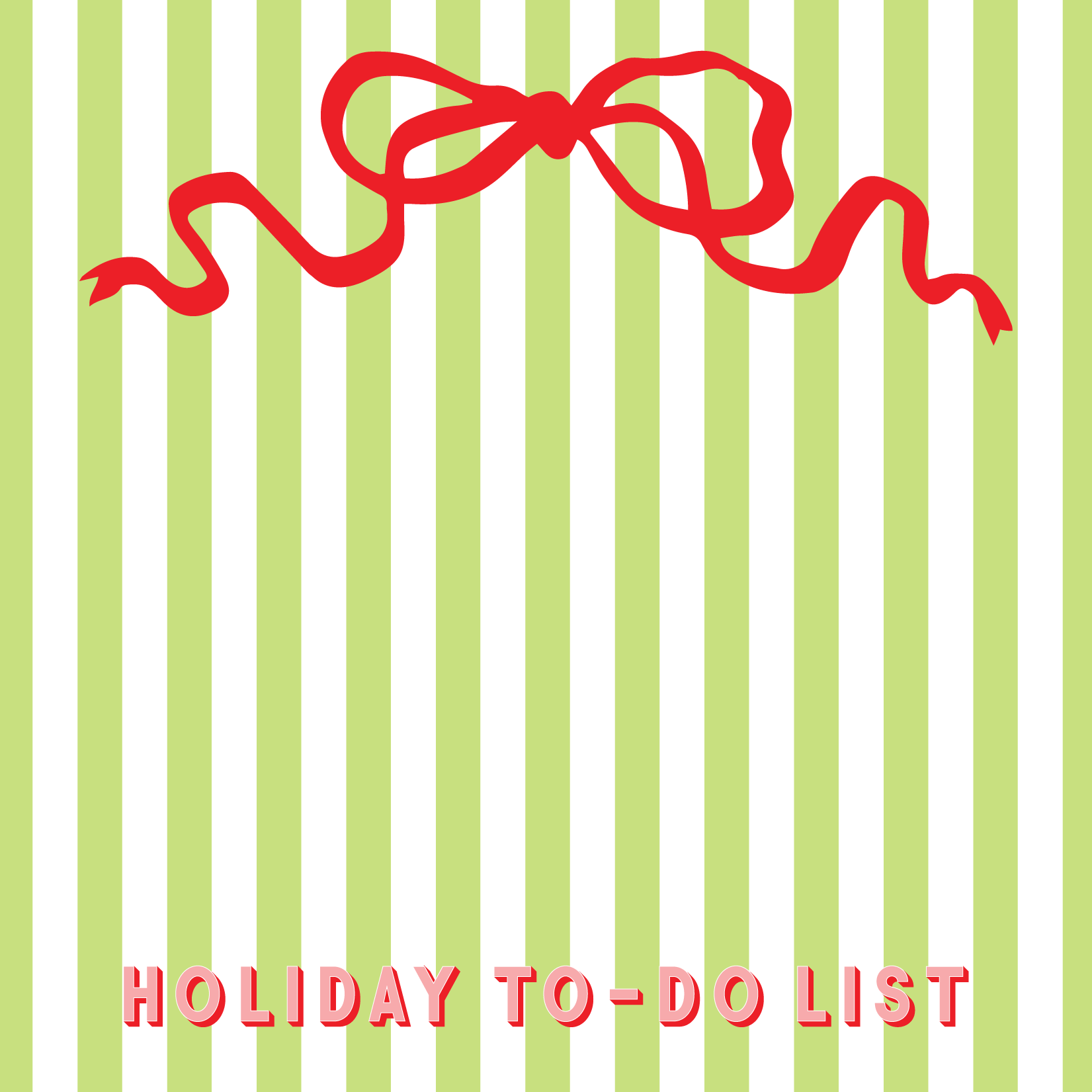 Red Bow Holiday To-Do List Notepad