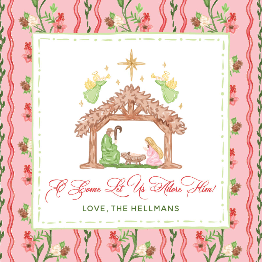 Oh Come Let Us Adore Him Gift Tag