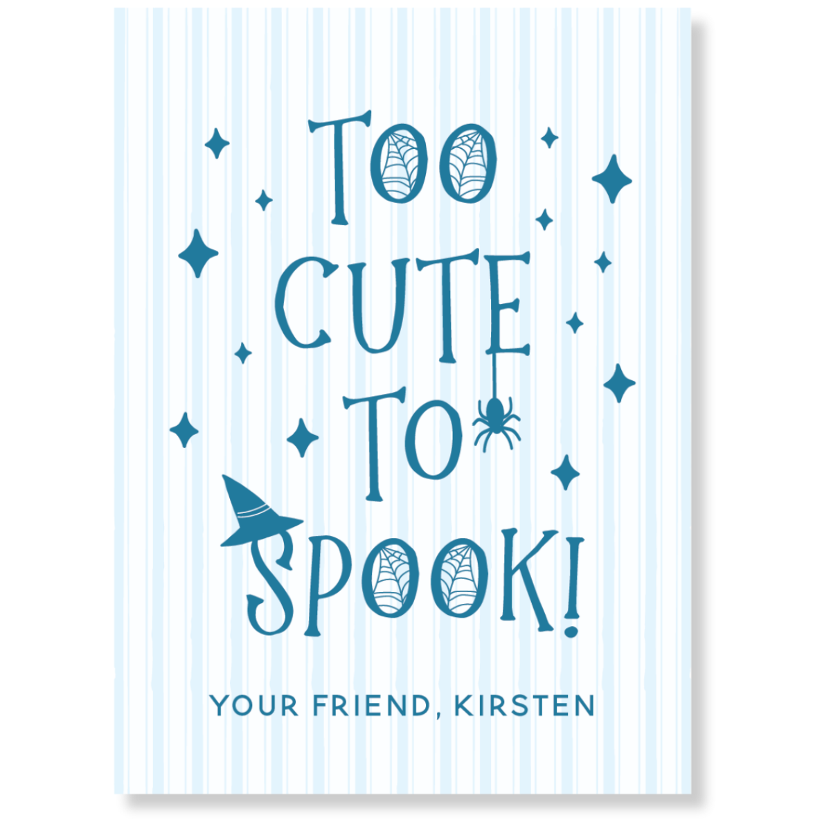 Too Cute To Spook Gift Tag - BLUE