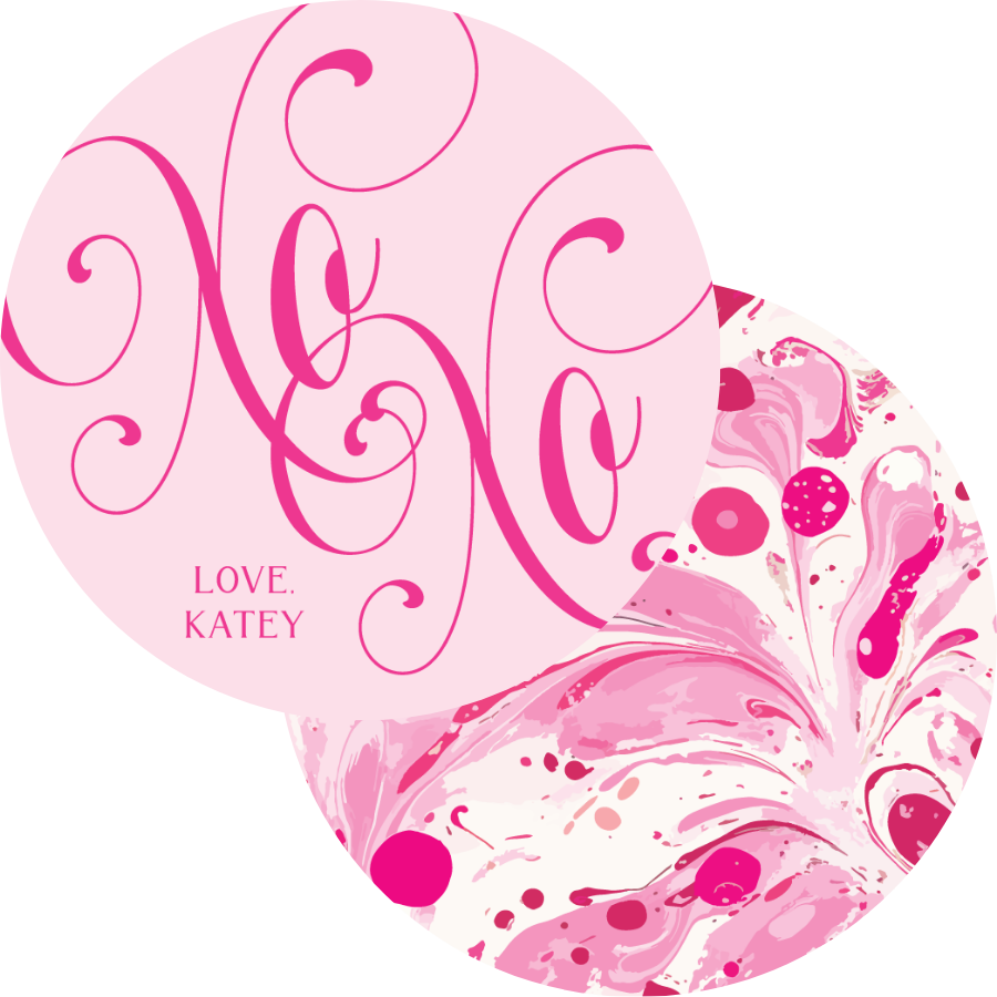 Pink Marble Circle Gift Tag