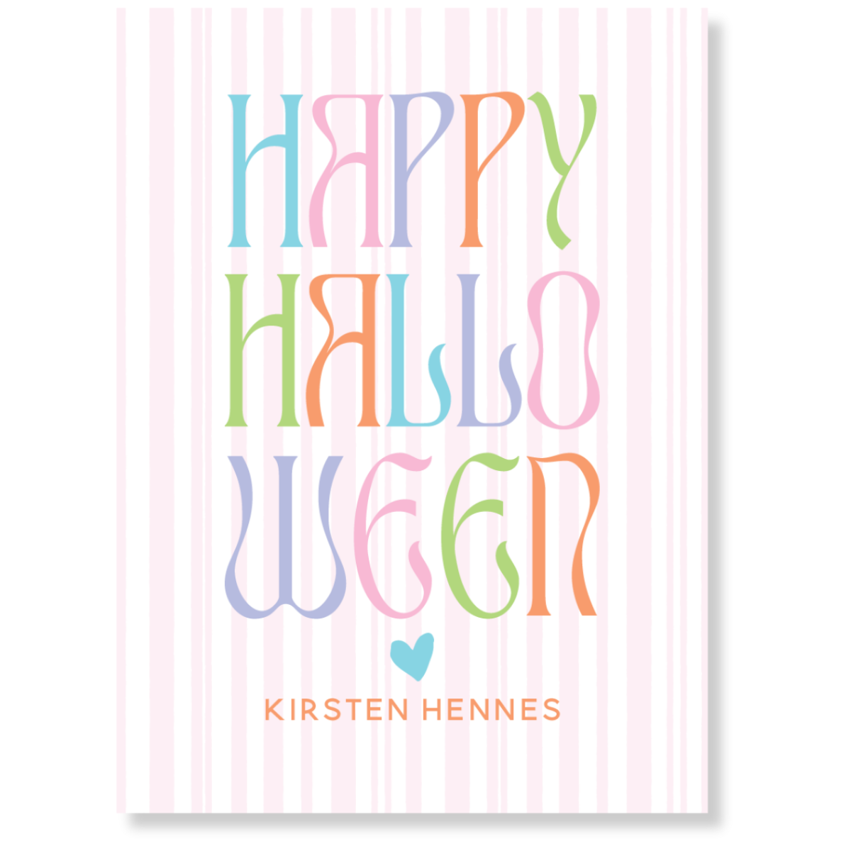 Happy Halloween Funky Letters  Gift Tag - PINK