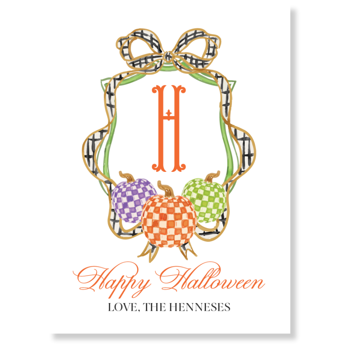 Mackenzie Childs Themed Pumpkins Halloween Crest Gift Tag