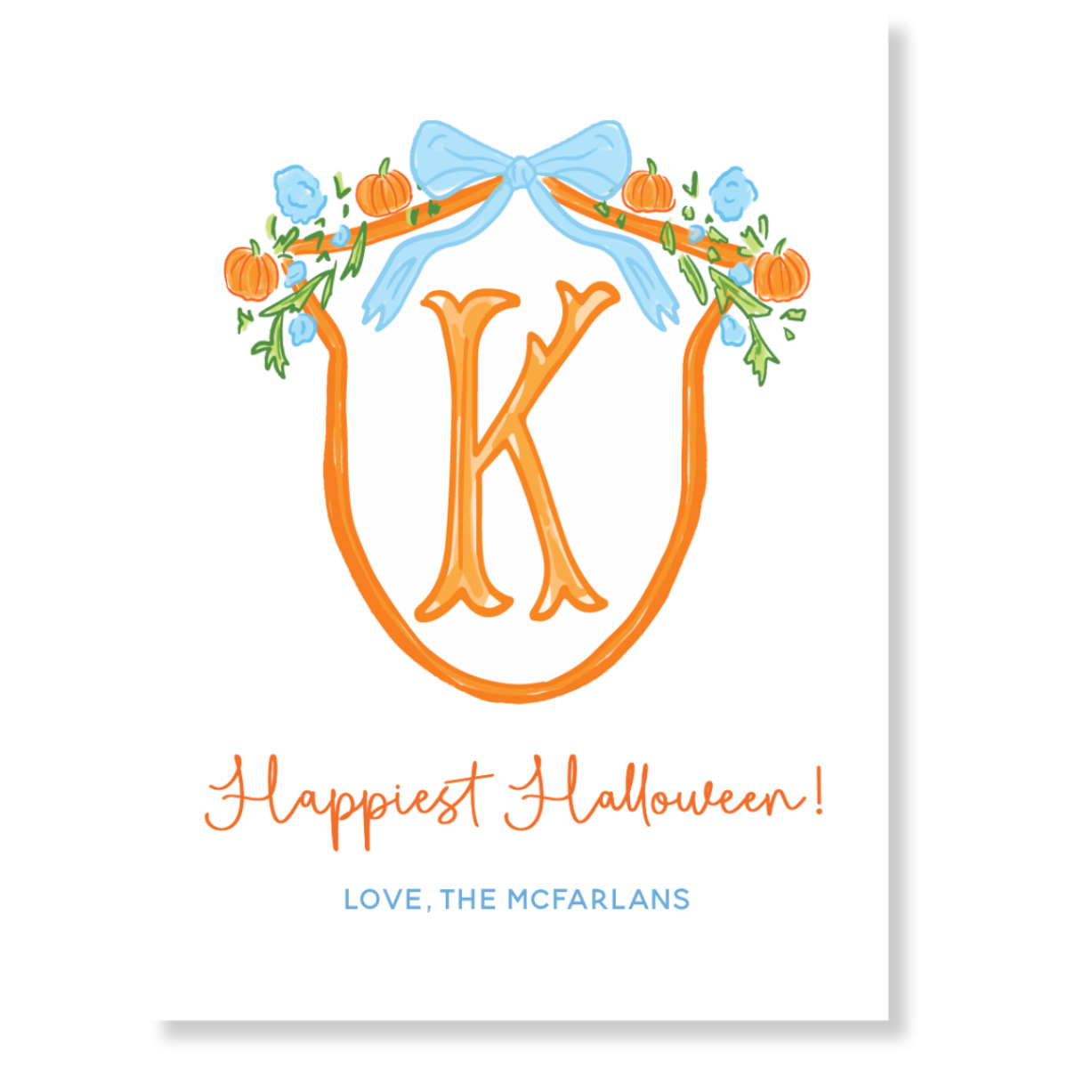 Pumpkin Crest Gift Tag - BLUE