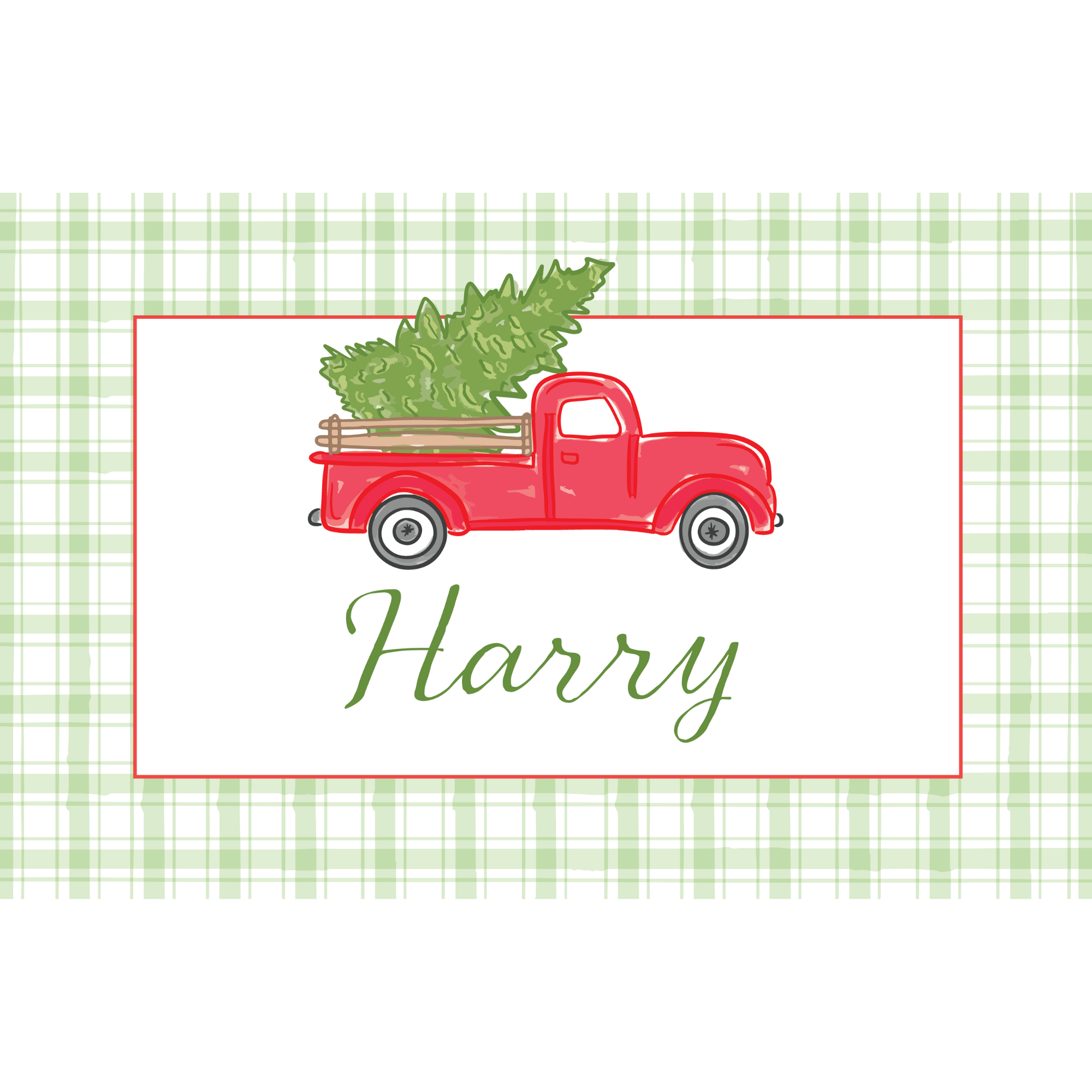 Christmas Tree Truck  Laminated Placemat (Front & Back With Interactive Play Sheet On Back)