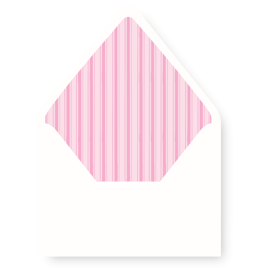 Green & Pink Christmas Plates Envelope Liner - PINK  STRIPES