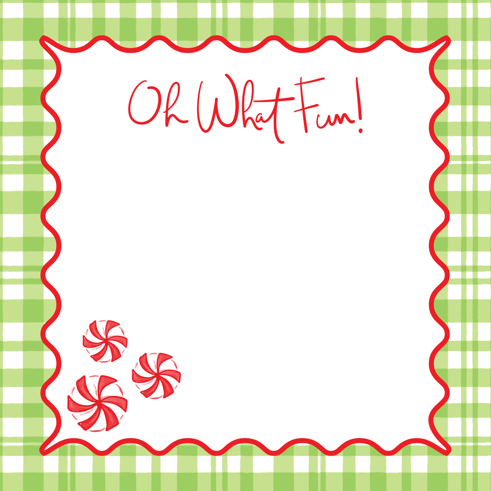 Festive Peppermint Oh What Fun Notepad