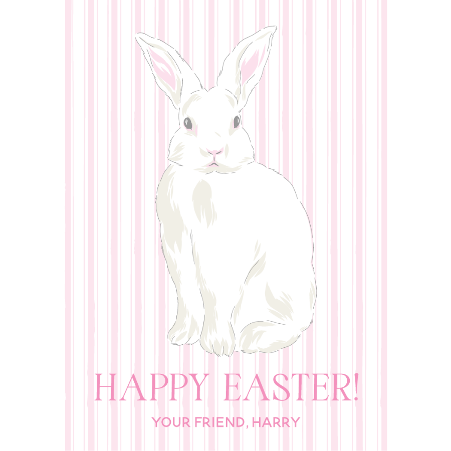 Stripes & Bunny Gift Tag - PINK
