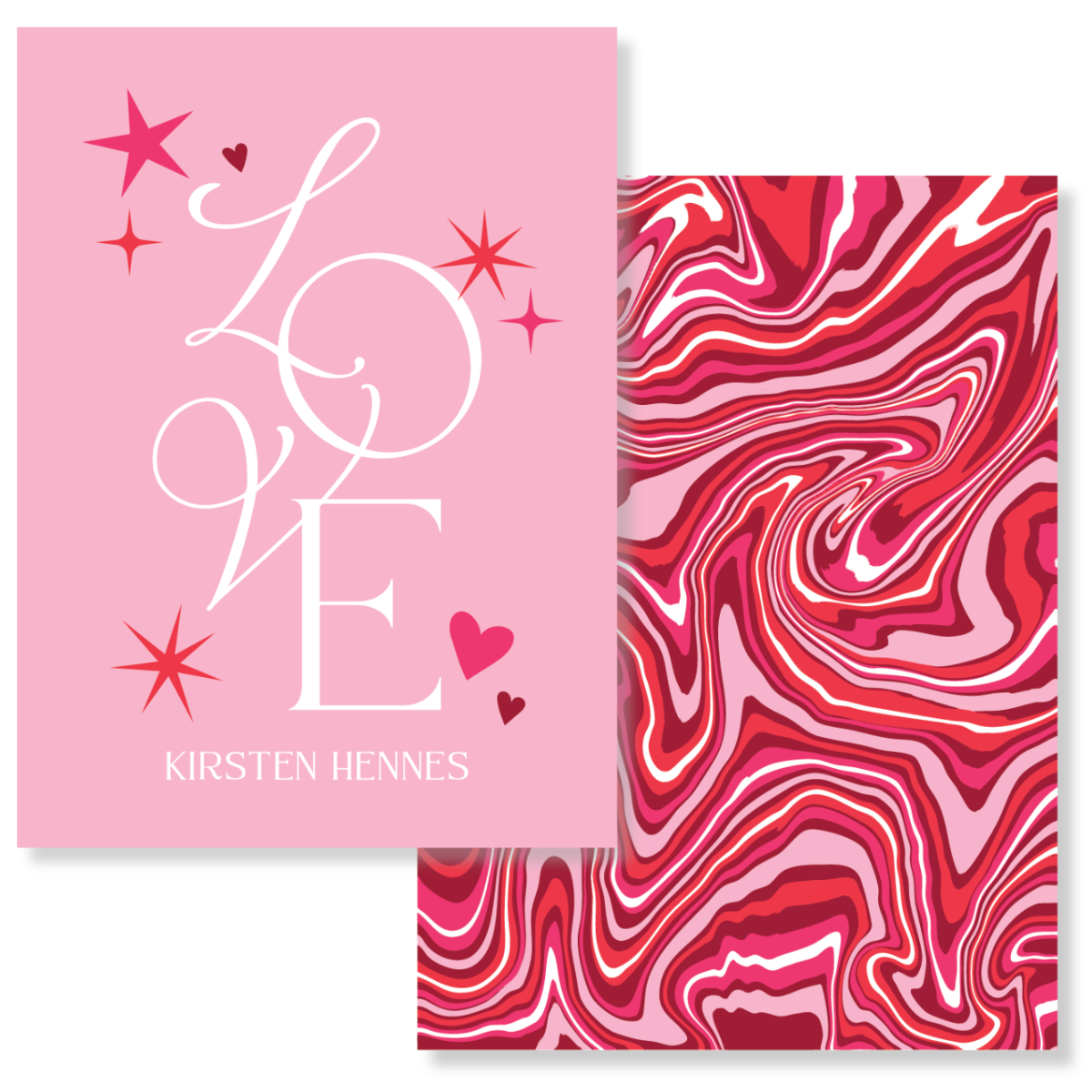 Love Pink Marble Gift Tag