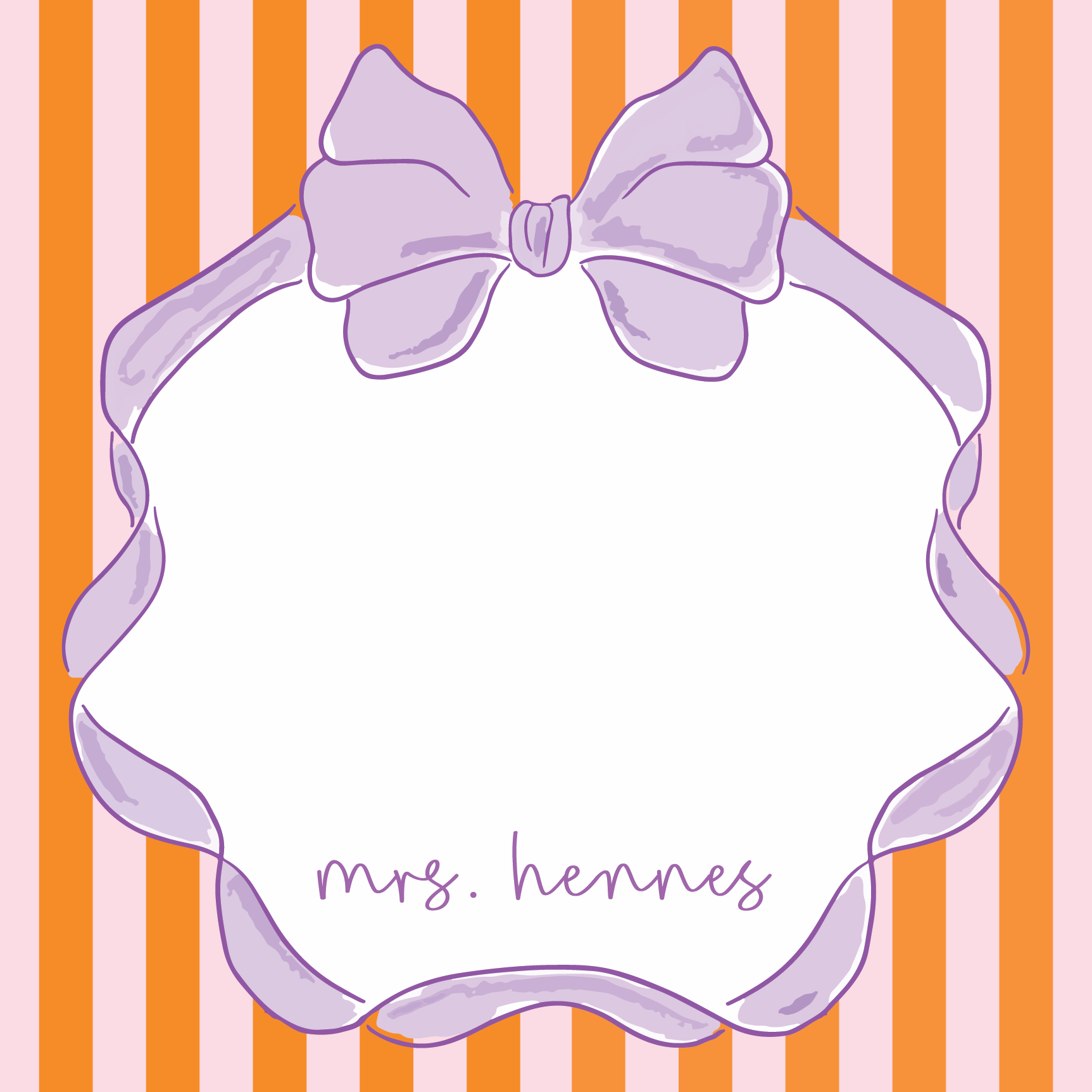 Purple  Bow Custom Notepad