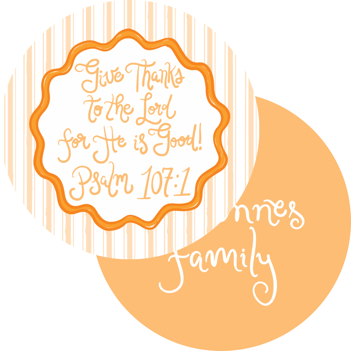 Psalm 107:1 Circle Gift Tag