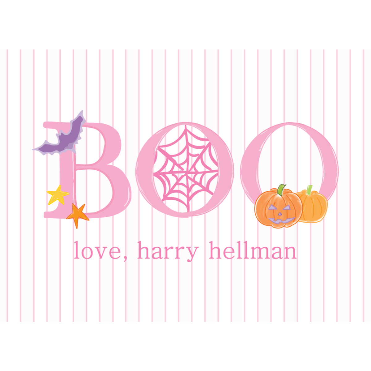 BOO! Pink Stripe Gift Tag