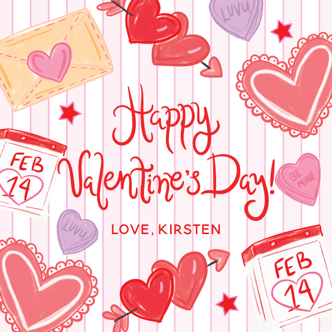 Valentine's Day Icons Gift Tag - PINK