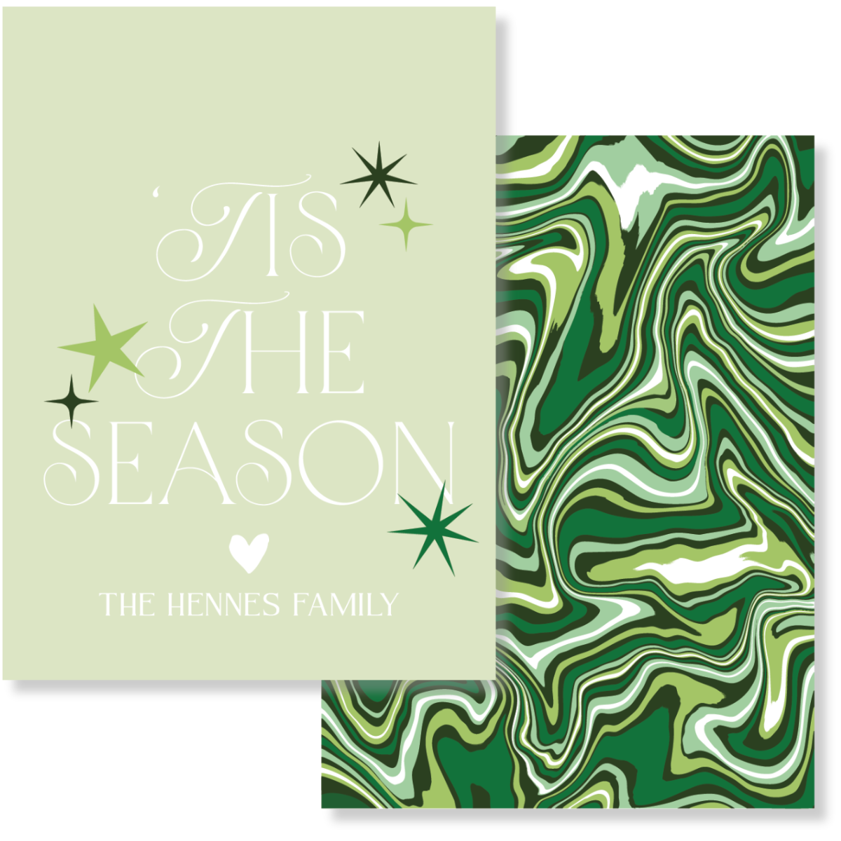 'Tis The Season Marble Gift Tag - GREEN
