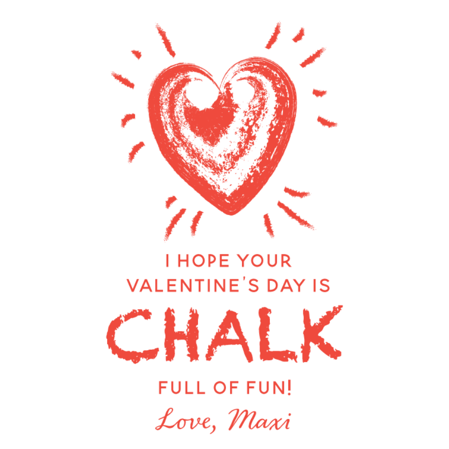 Valentine's Chalk  Gift Tag