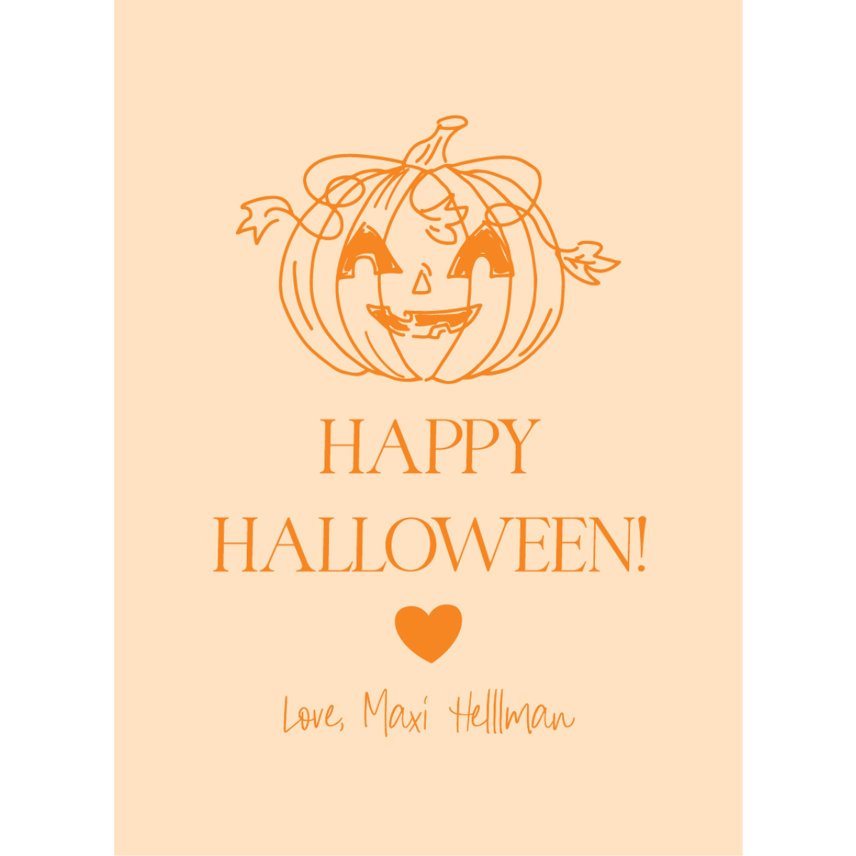 Happy Halloween Sweet Pumpkin Illustration Gift Tag (Blue, Pink & Orange Options)