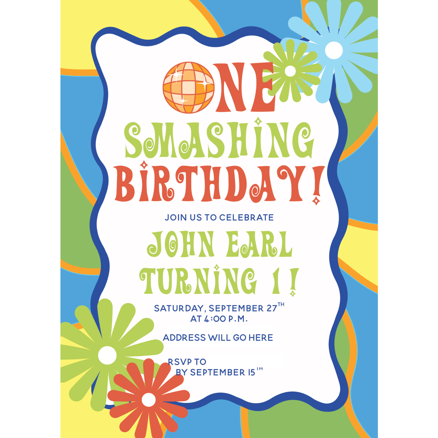 Funky Boy Theme Invitation