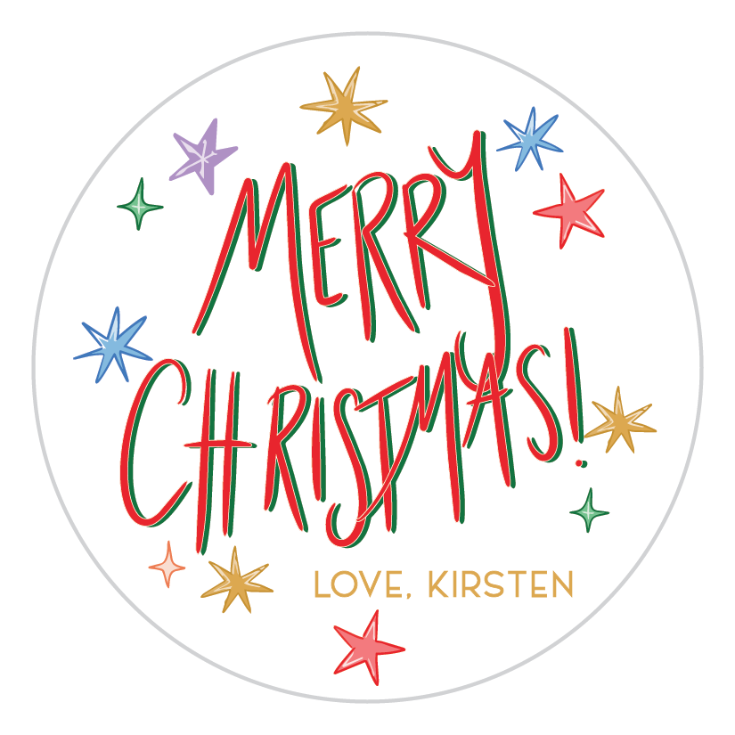 STICKER SHEET  - Merry Christmas Multi Star