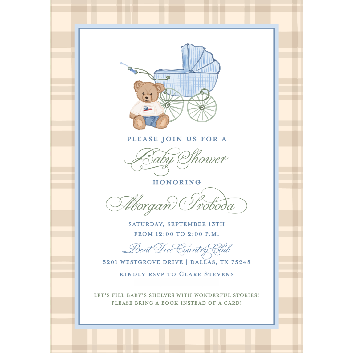 Ralph Lauren Baby Shower Invitation