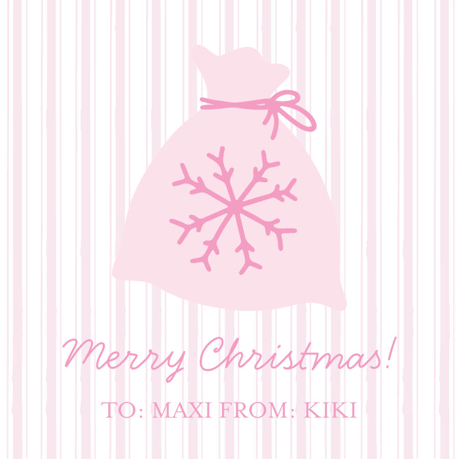 Santa Sack Gift Tag - PINK & BLUE OPTIONS