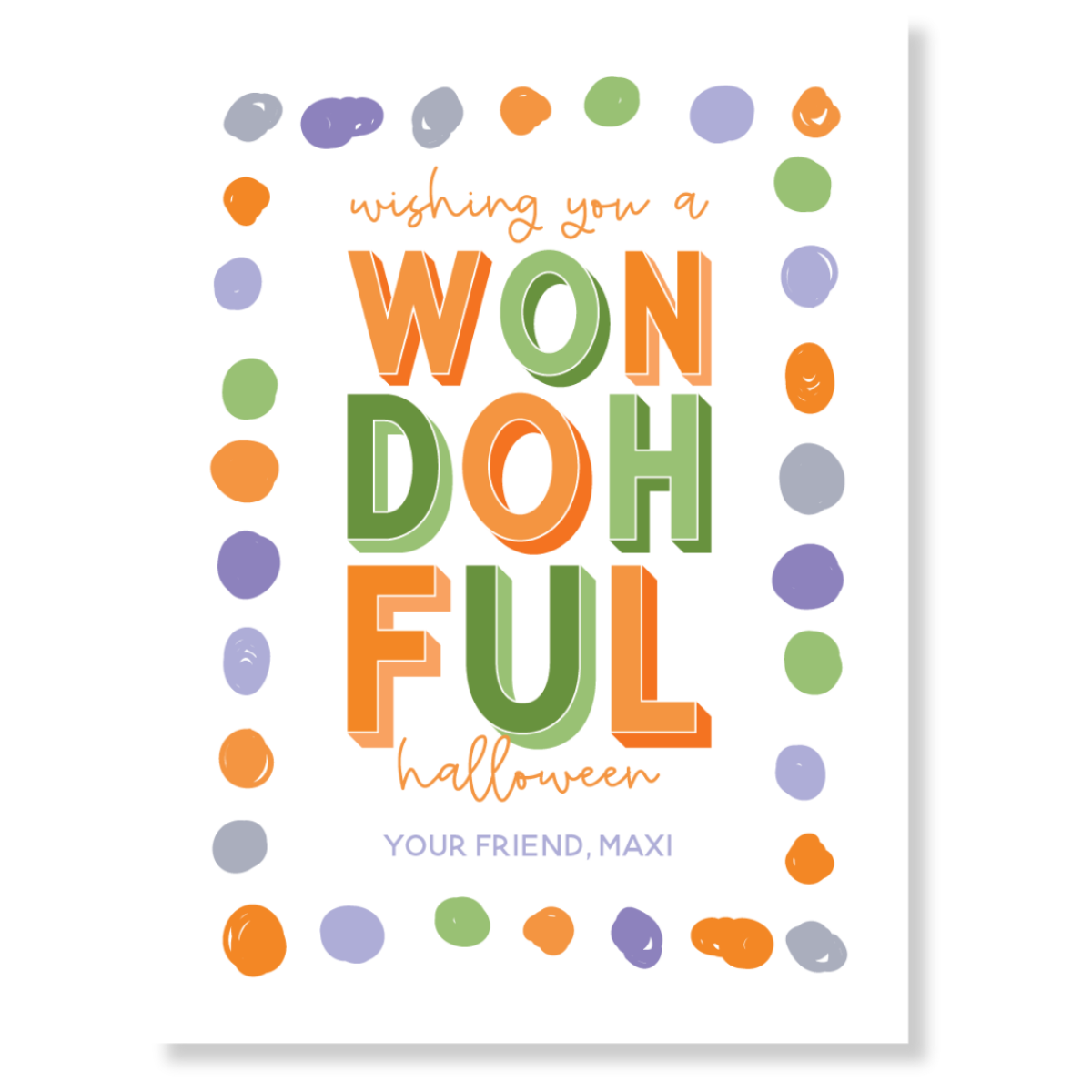 Won-Doh-Ful Halloween Gift Tag
