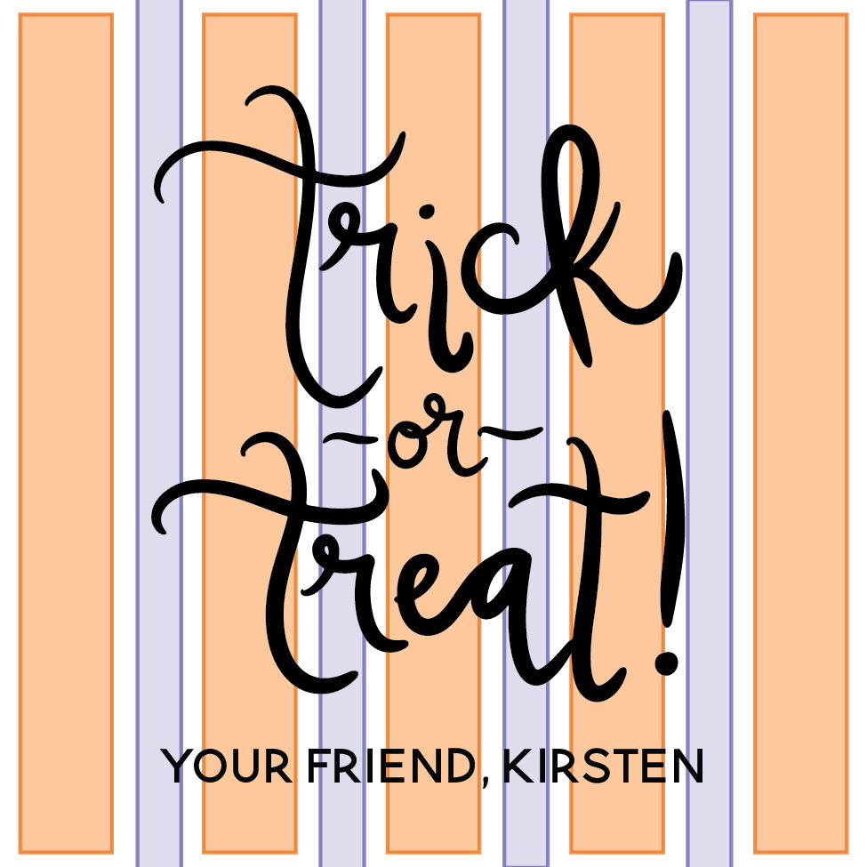 Trick Or Treat Purple & Orange Stripes Gift Tag