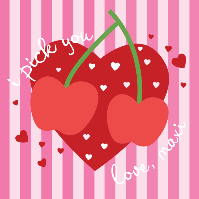Cherry Valentine's Gift Tag - PINK