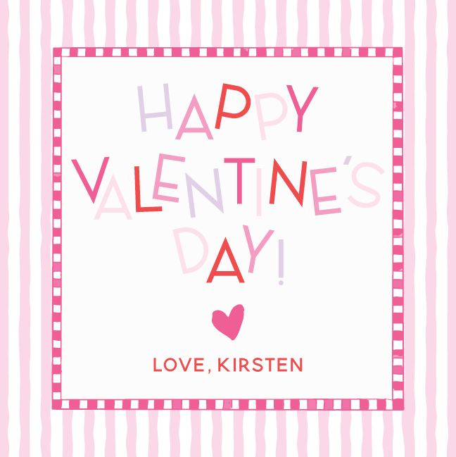 Happy Valentine's Gift Tag - PINK