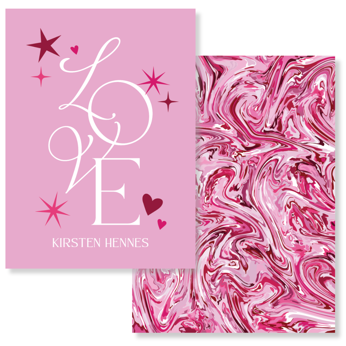 Love Purple/Pink Marble Gift Tag