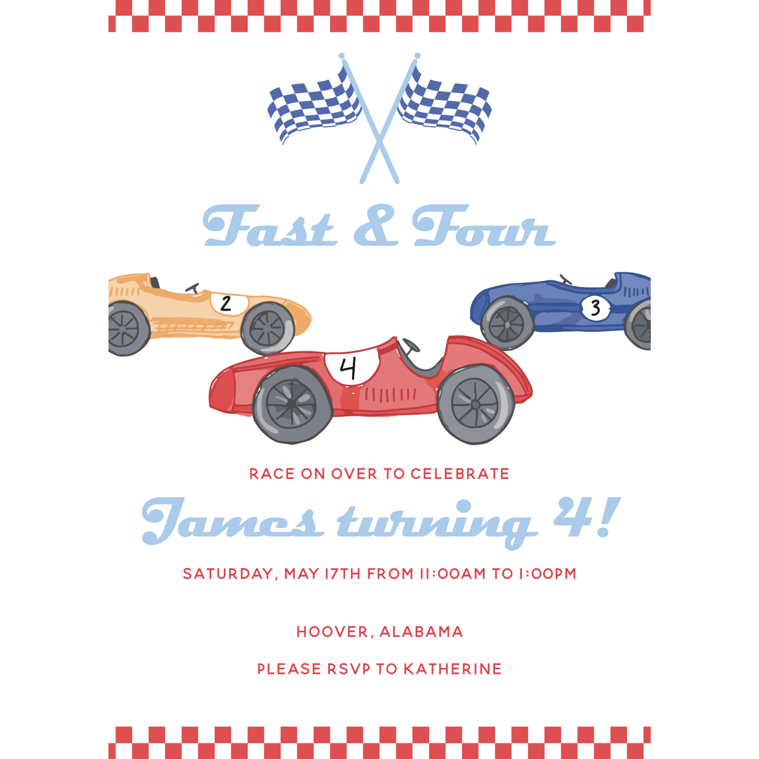 Off to the Races Theme Invitation