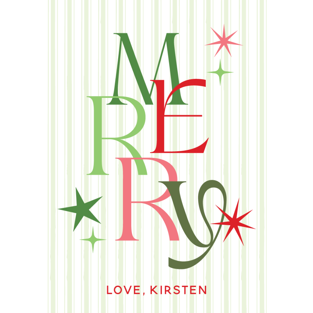 MERRY Gift Tag - GREEN