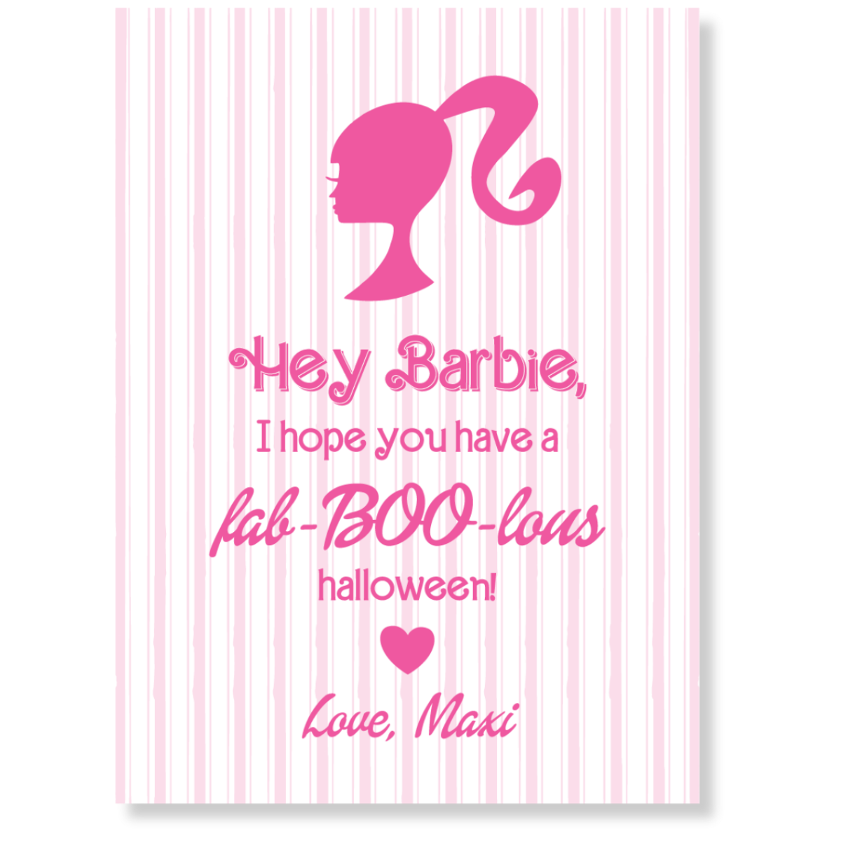 Barbie Halloween Gift Tag