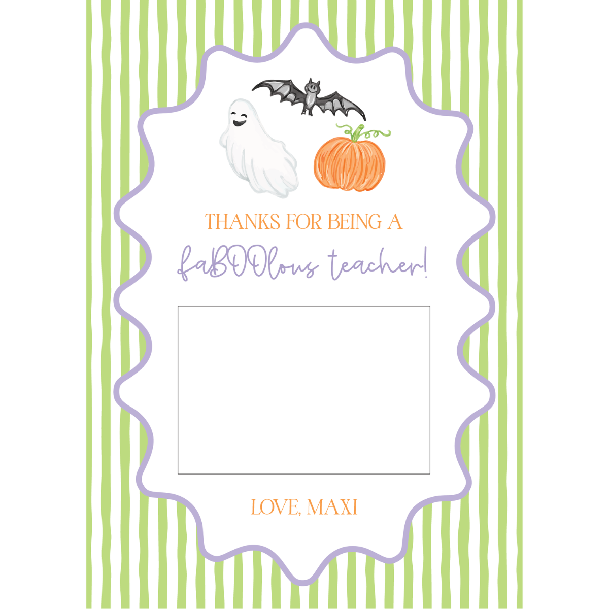 FaBOOlous Teacher Gift Card Holder - GREEN