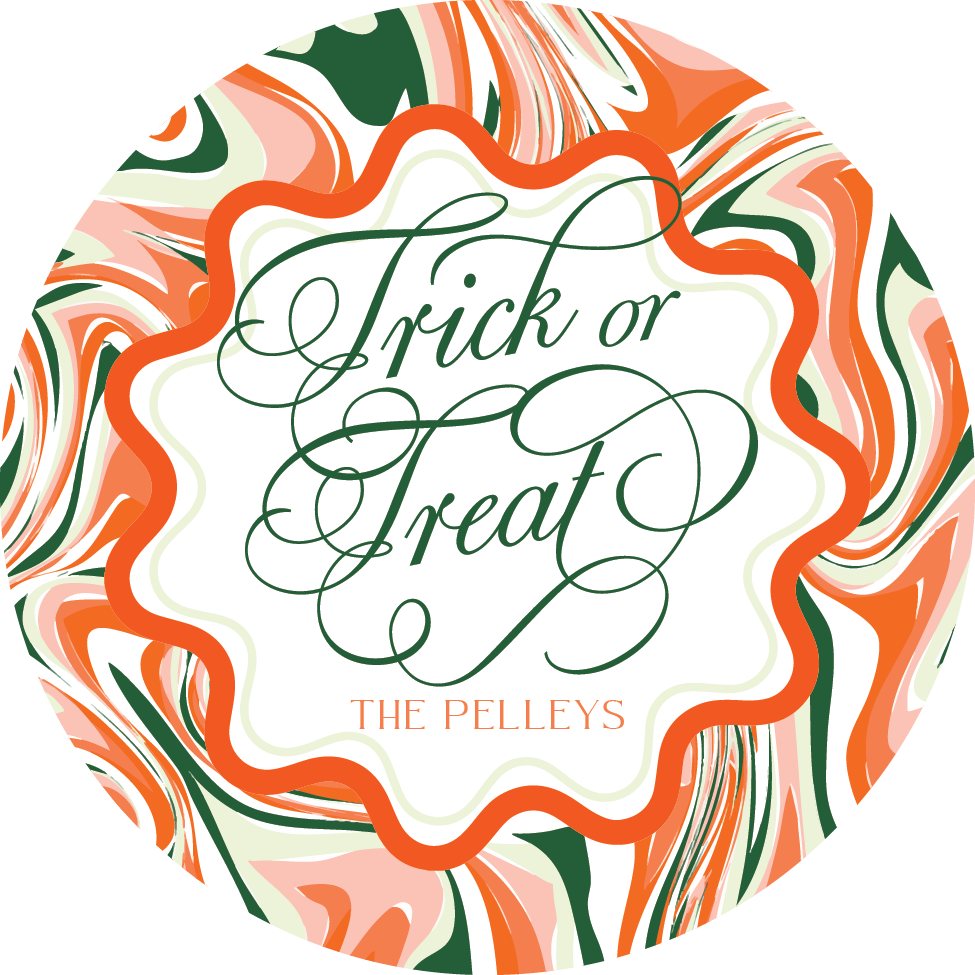 Sticker Sheet - Orange & Green Marble Trick Or Treat