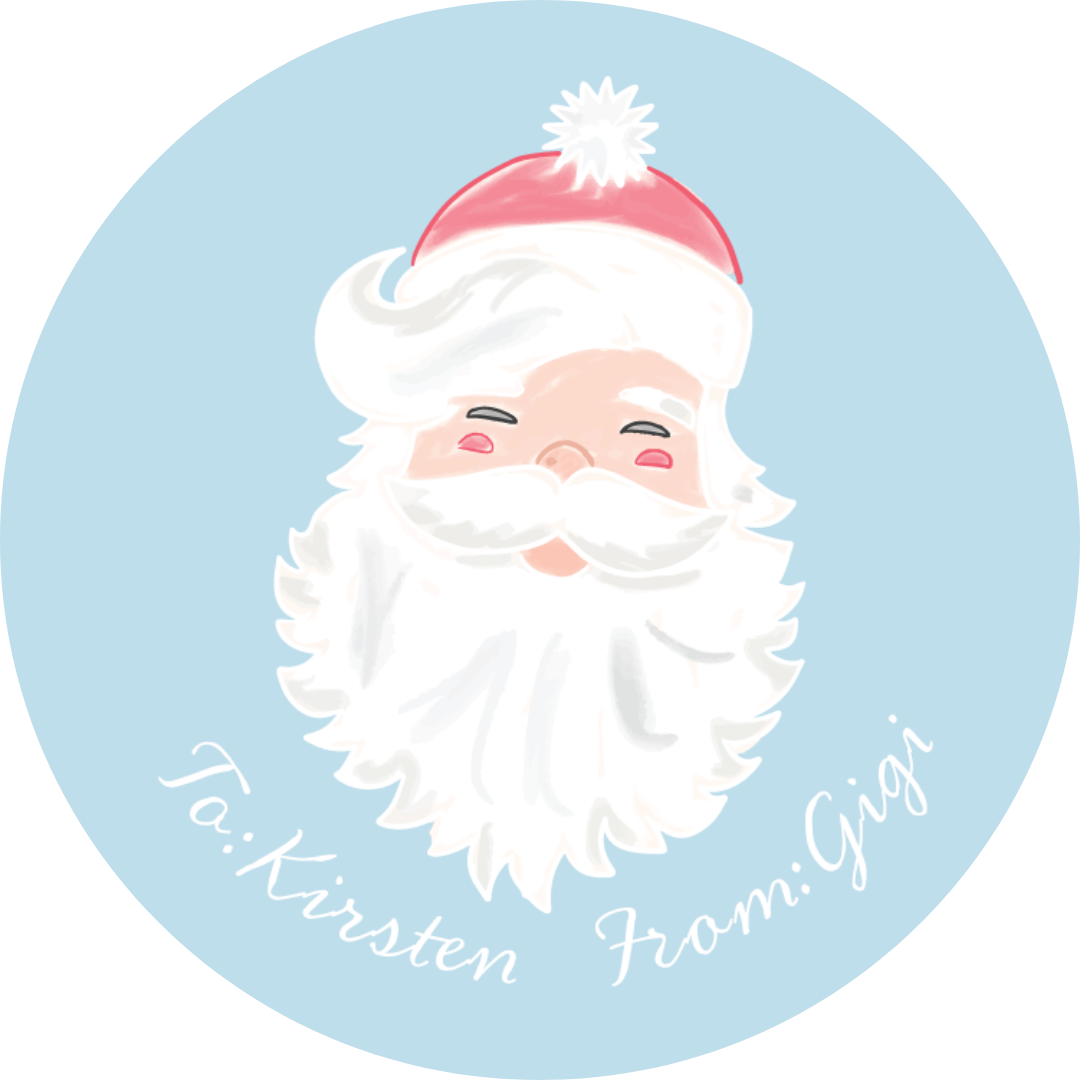 STICKER SHEET  - Blue Santa
