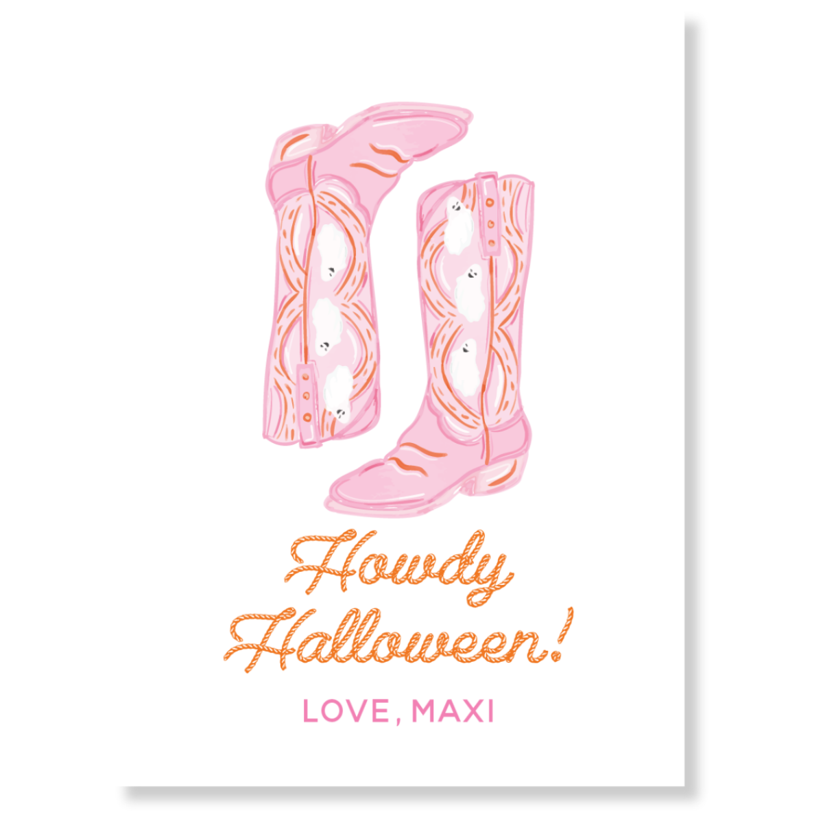 Ghosty Cowgirl Boots Gift Tag