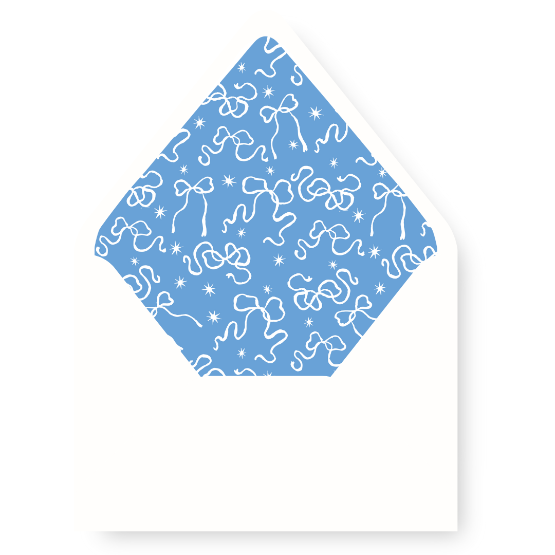 So Very Merry Bows & Stars Envelope Liner - BLUE