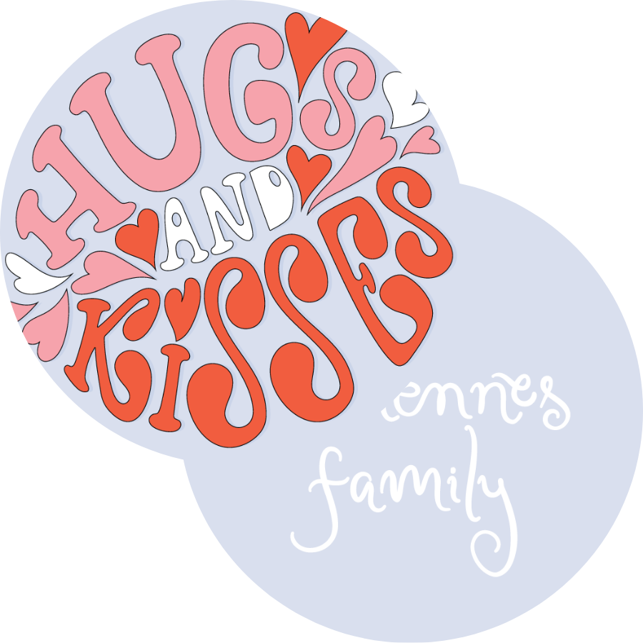 Lavender Hugs & Kisses Circle Gift Tag