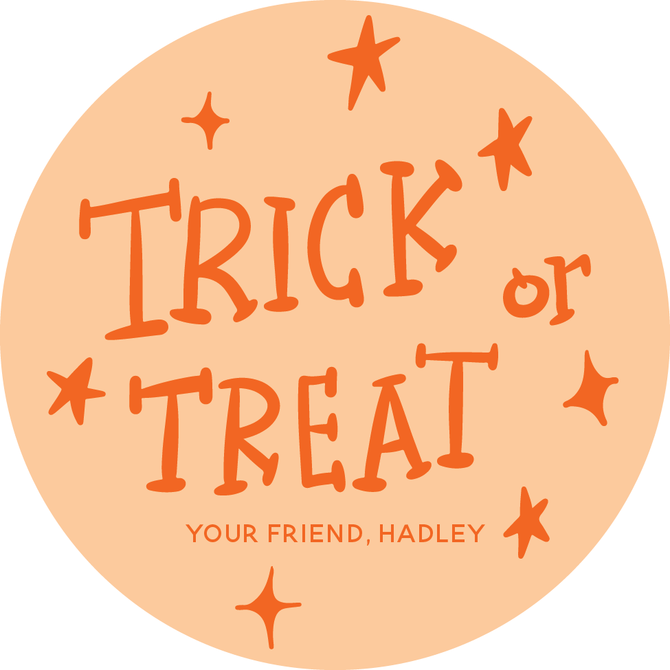 Sticker Sheet - Trick or Treat With Stars - ORANGE