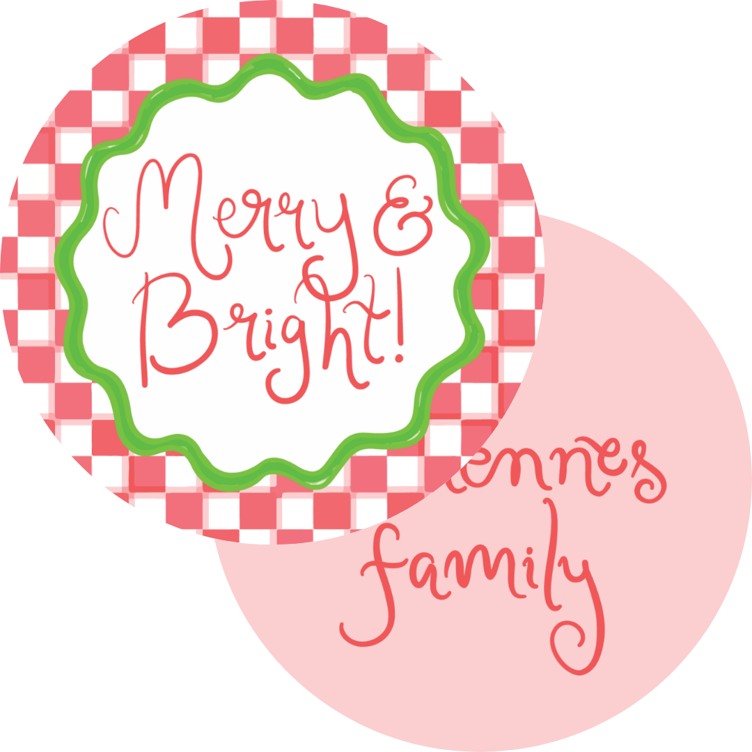 Red Checkered Circle Tag