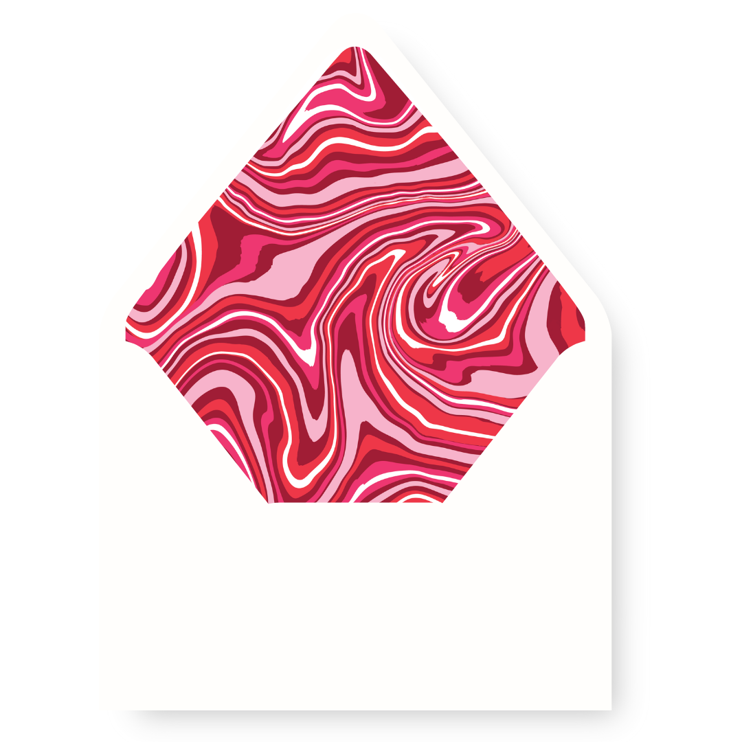 Pink Marble Merry Christmas Card Liner