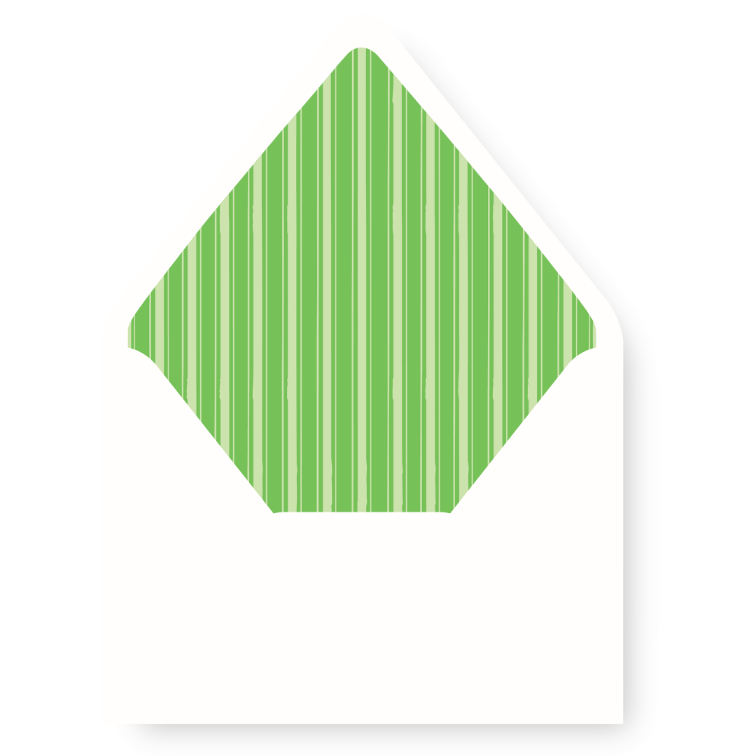 Green & Pink Christmas Plates Envelope Liner - GREEN STRIPES