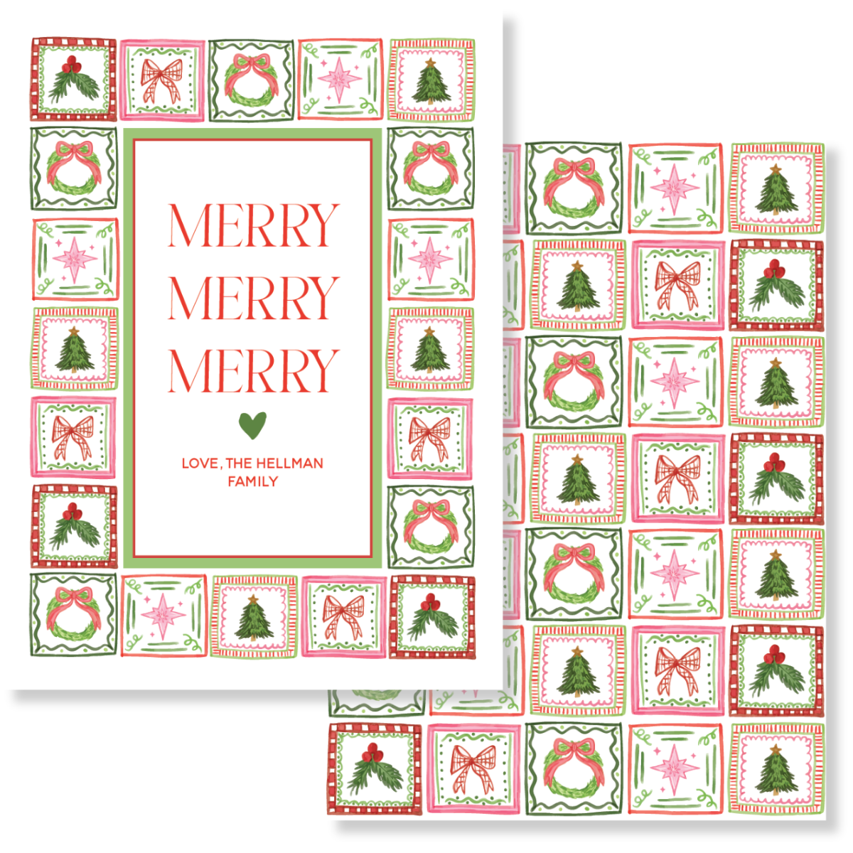 Fun Christmas Toile Pattern Gift Tag