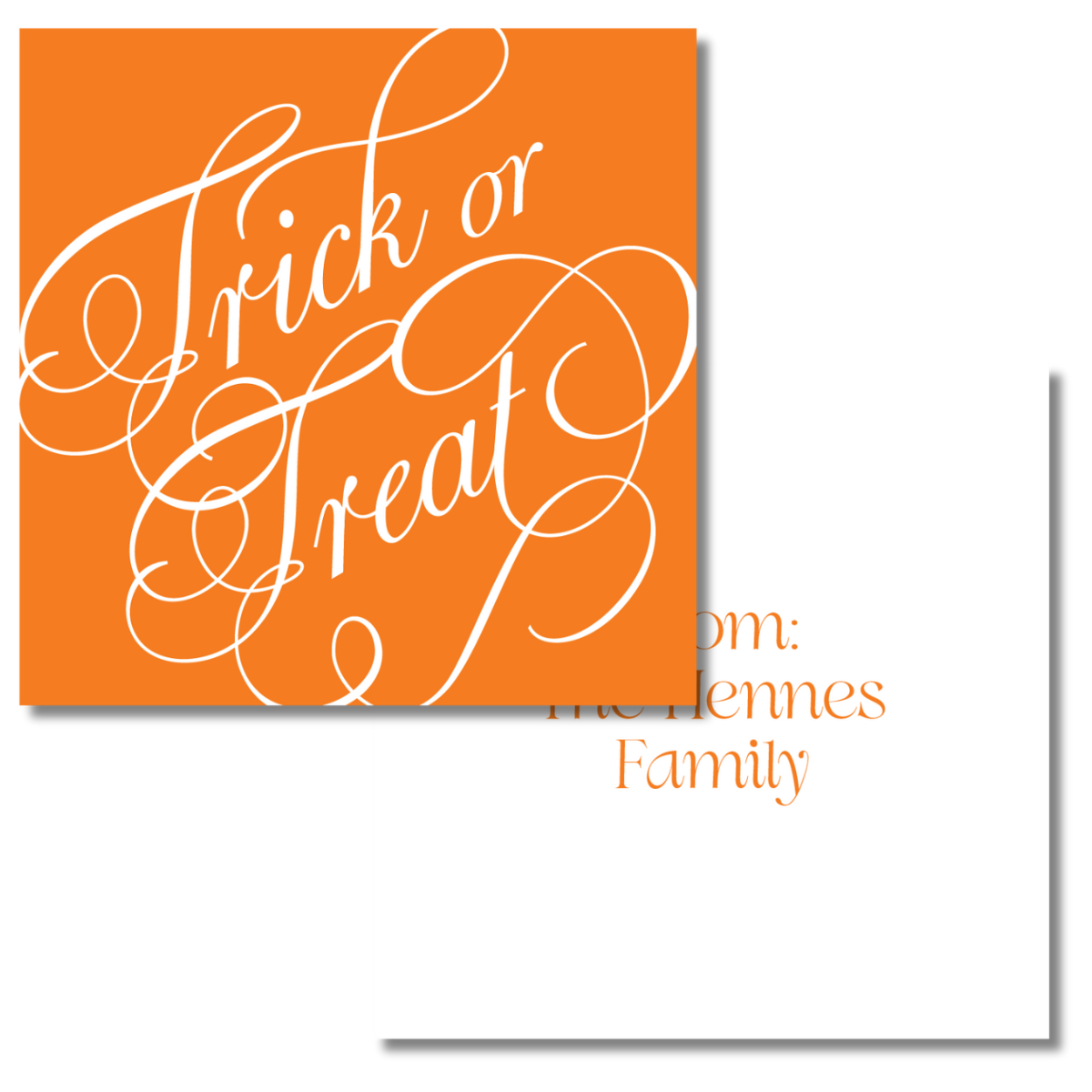 Trick Or Treat Chic Script Gift Tag - ORANGE