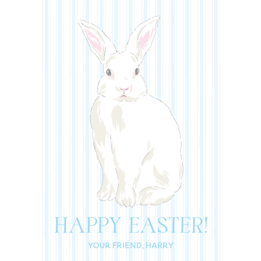 Stripes & Bunny Gift Tag - BLUE