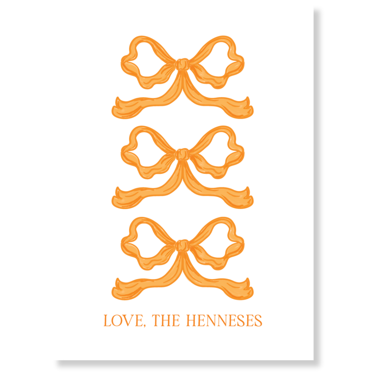 Orange Bows Gift Tag