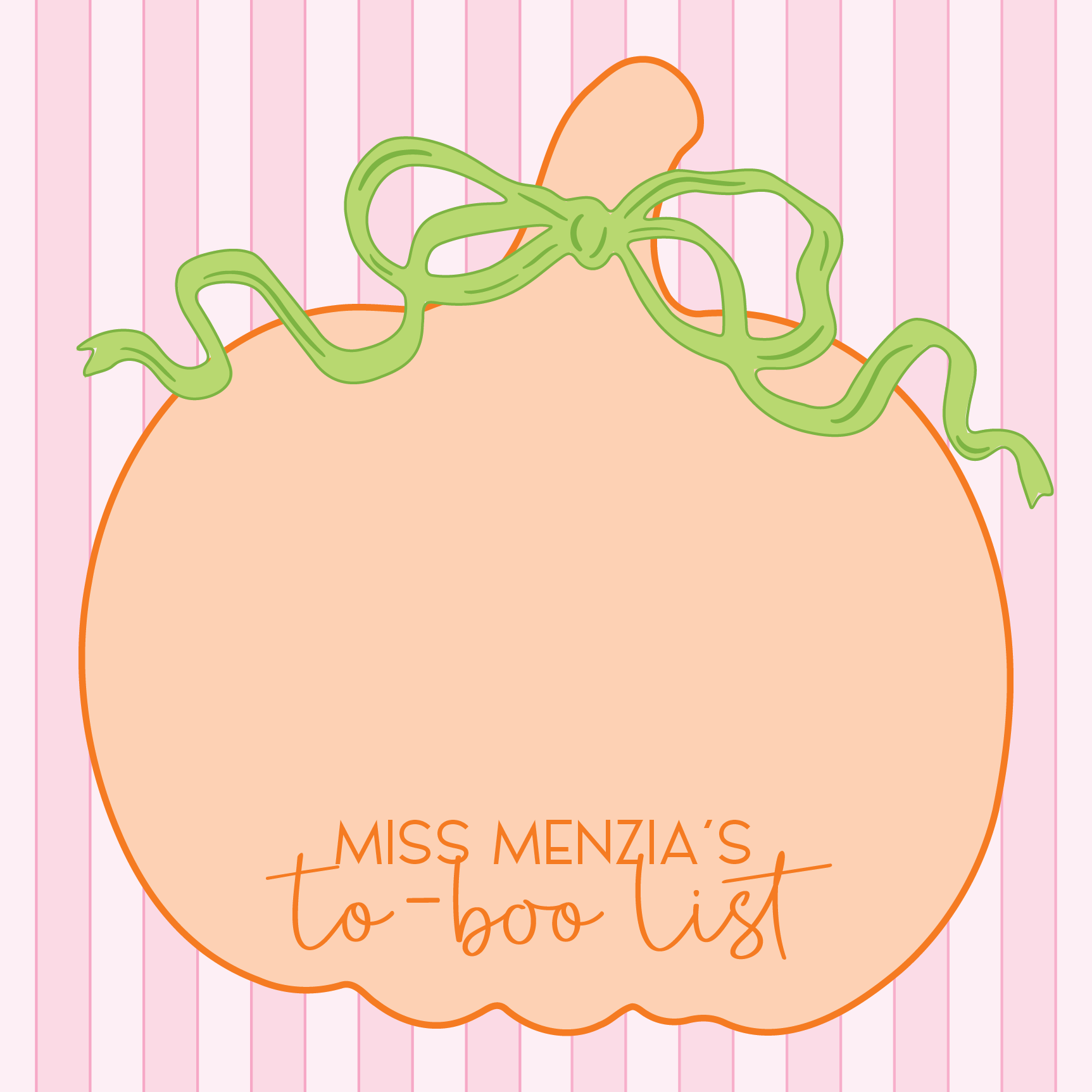 Pink Stripe & Pumpkin Custom Notepad